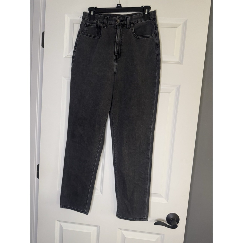 American Eagle Curvy Mom Jean 6 Long Black Charcoal Denim